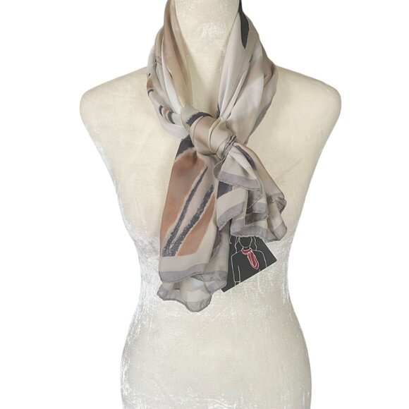 Collectioneighteen Nordstrom silver mink one size scarf wrap shawl square 35.5" - Picture 2 of 8